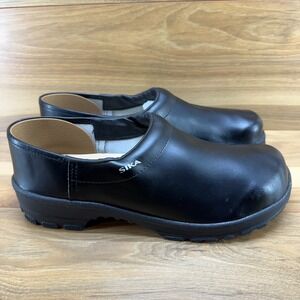 SIKA Comfort Clogs Work Walking Mens 12 EU 45 Black Leather Slip On